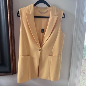 Women's Yellow Sleeveless Blazer